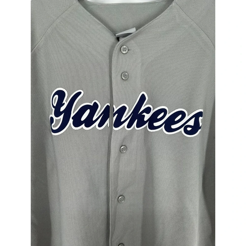 New York Yankees‎ #2 Derek Jeter Jersey Mens XL Stitched Sewn Grey MLB Baseball